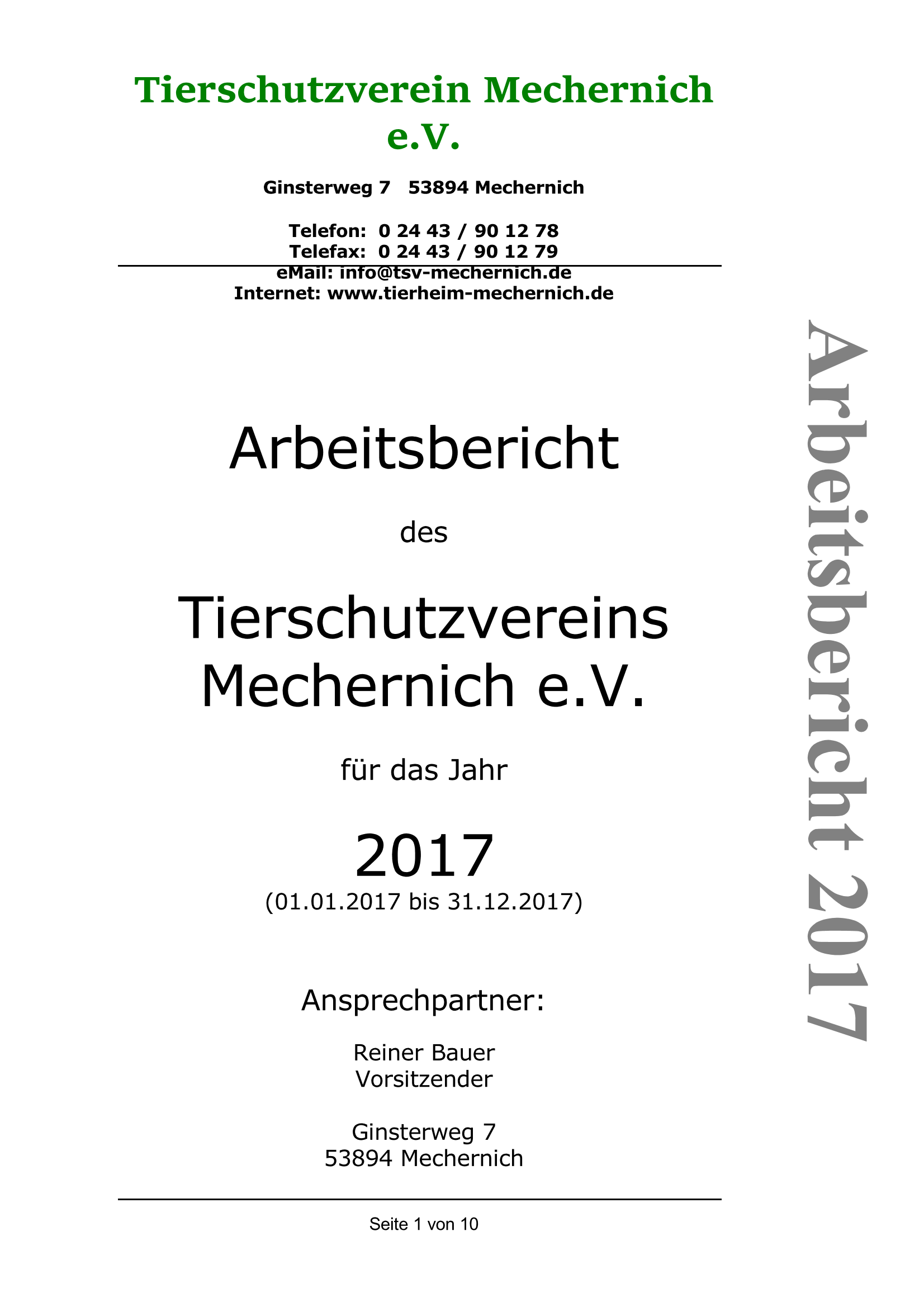 TSV Mechernich1 Arbeitsbericht 2017
